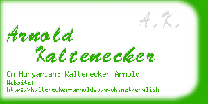 arnold kaltenecker business card